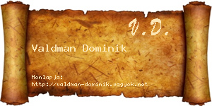 Valdman Dominik névjegykártya